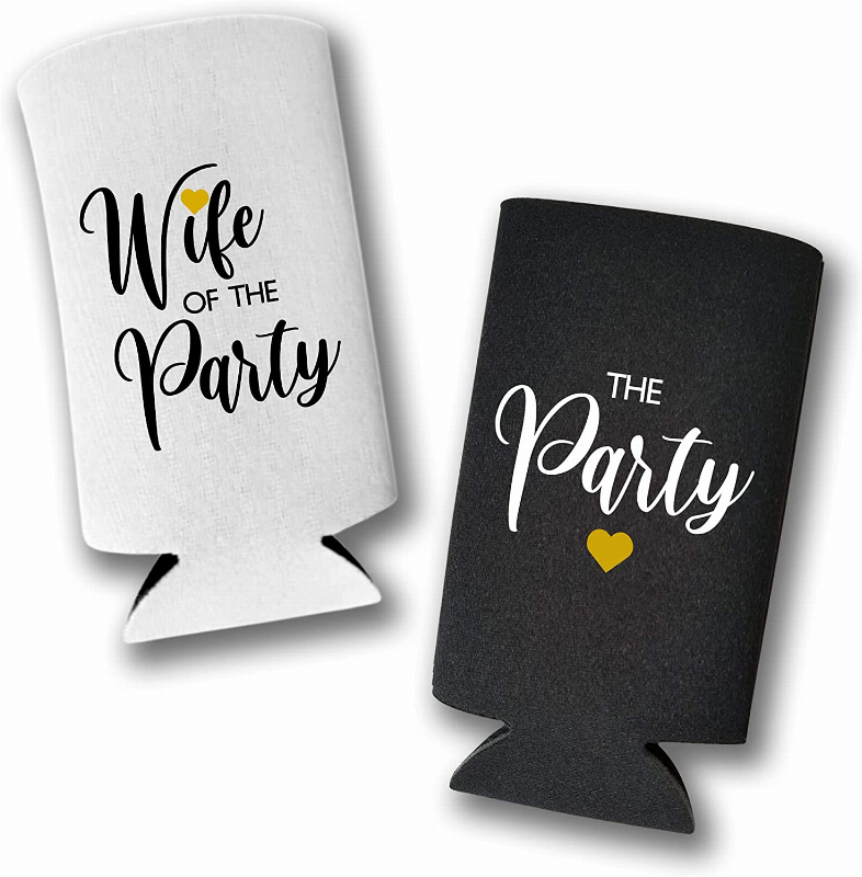 Wife of the Party, The Party - Set of 2 Bachelorette Party Can Coolers - The Cocktail Concept
