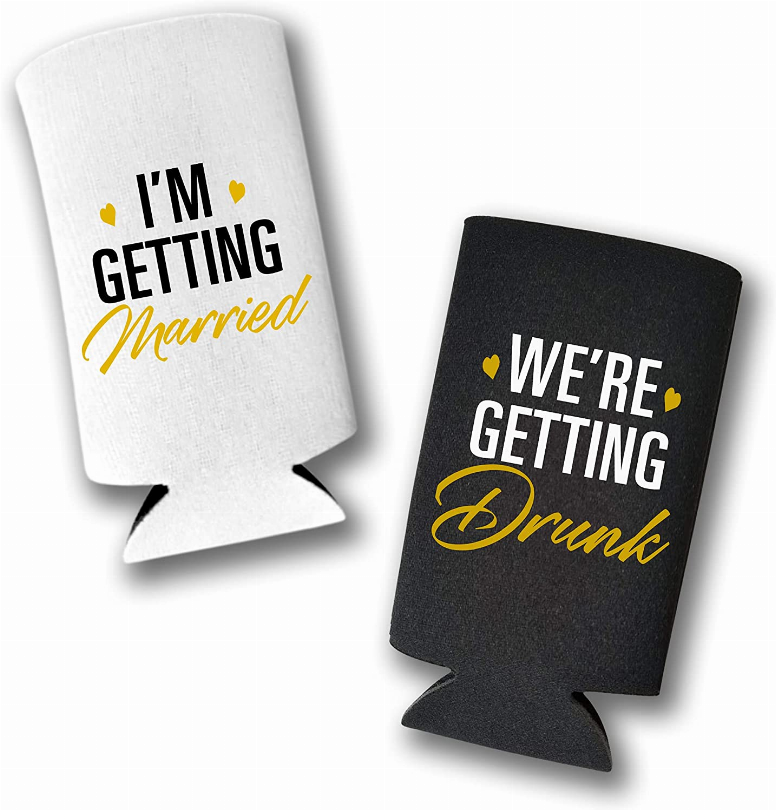 I'm Getting Married, We're Getting Drunk Bachelorette Party Can Coolers - Set of 2 - The Cocktail Concept