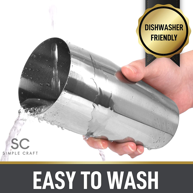 Simple Craft Cocktail Shaker with Built-in Strainer For Bartending & Homebars (24oz) - The Cocktail Concept