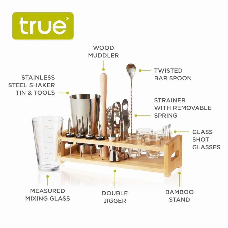 20 Piece Barware Set by True - The Cocktail Concept