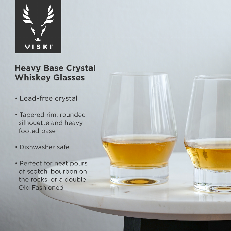 Heavy Base Crystal Whiskey Glasses by Viski - The Cocktail Concept