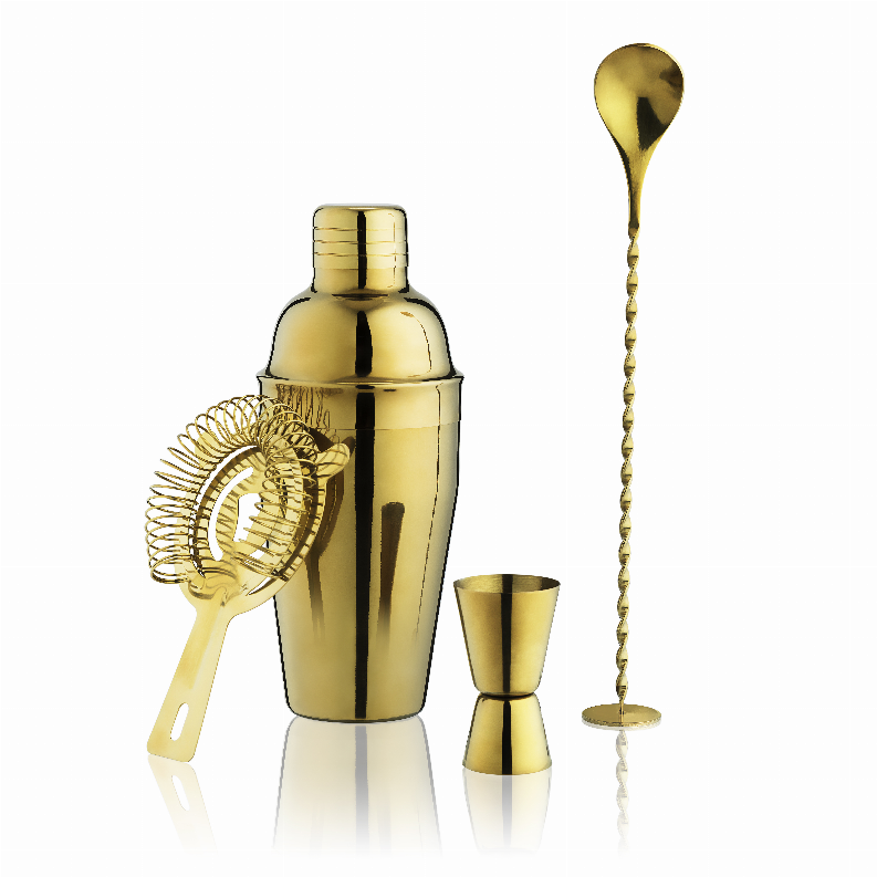 Gold Barware Set By True - The Cocktail Concept