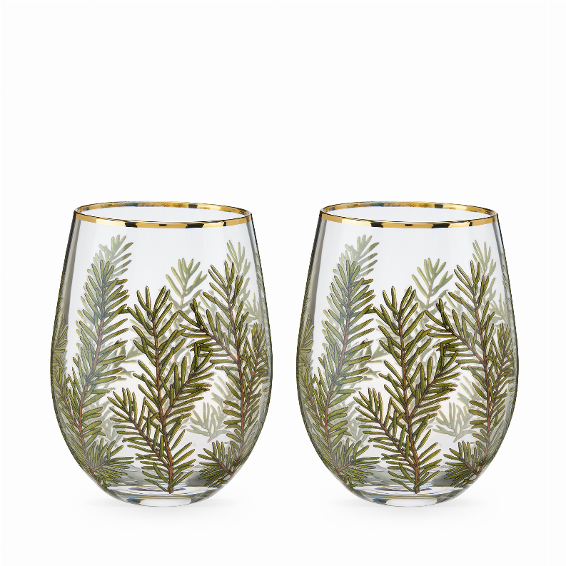 Woodland Stemless Wine Glass Set By Twine - The Cocktail Concept