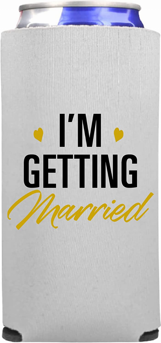 I'm Getting Married, We're Getting Drunk Bachelorette Party Can Coolers - Set of 2 - The Cocktail Concept