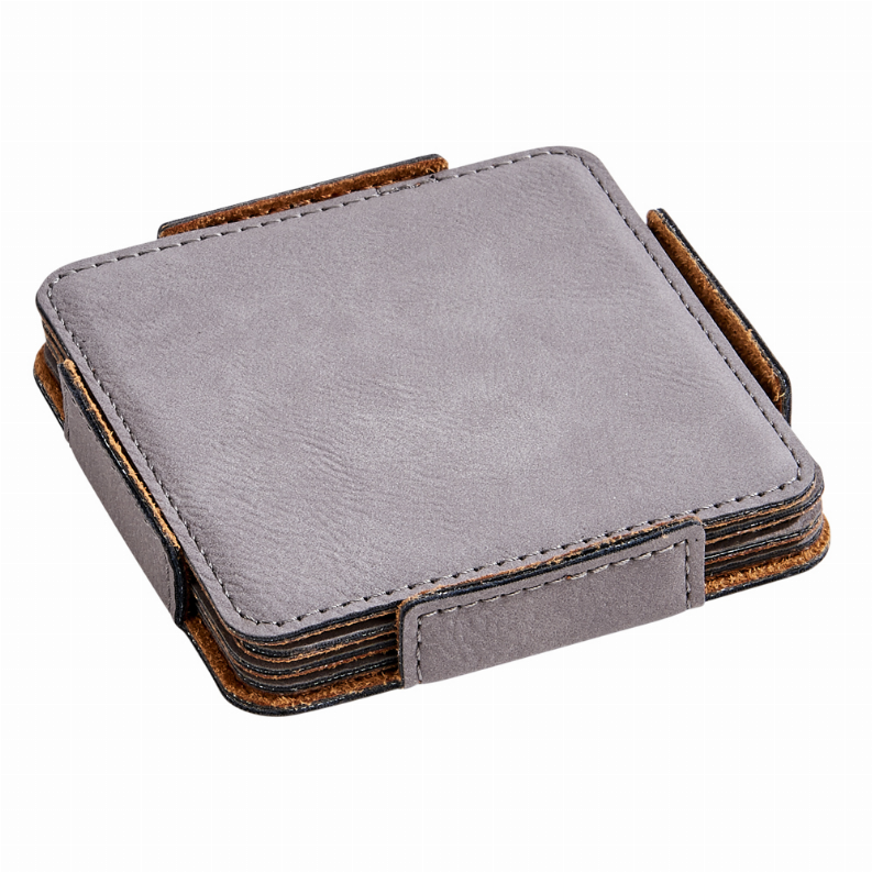 Leatherette Coasters, 3.75" , Set of 4 - The Cocktail Concept
