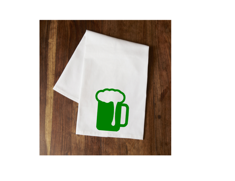 Beer Mug Tea Towel (St. Patrick's Day Theme) - The Cocktail Concept