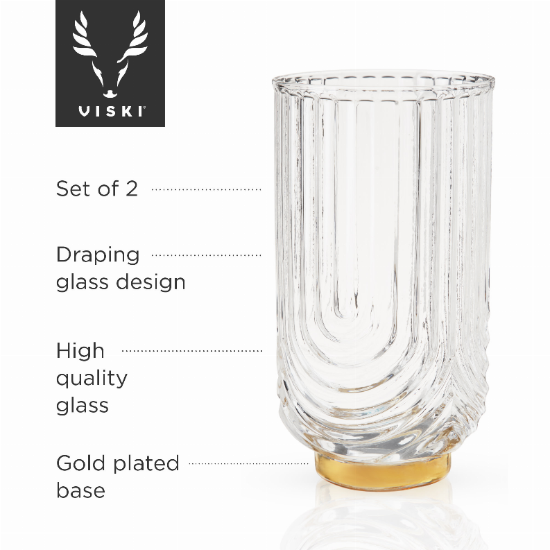 Gatsby Highball Glasses by Viski - The Cocktail Concept