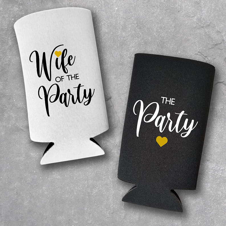 Wife of the Party, The Party - Set of 2 Bachelorette Party Can Coolers - The Cocktail Concept
