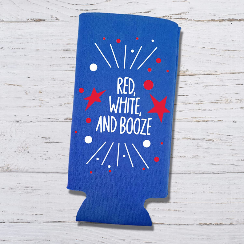 Funny Patriotic Slim Can Coolers - 4th of July, Memorial Day - USA Party Gift (2-Pack) - The Cocktail Concept