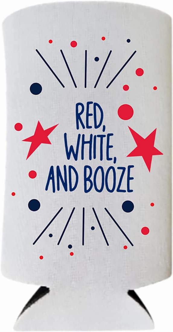 Funny Patriotic Slim Can Coolers - 4th of July, Memorial Day - USA Party Gift (2-Pack) - The Cocktail Concept