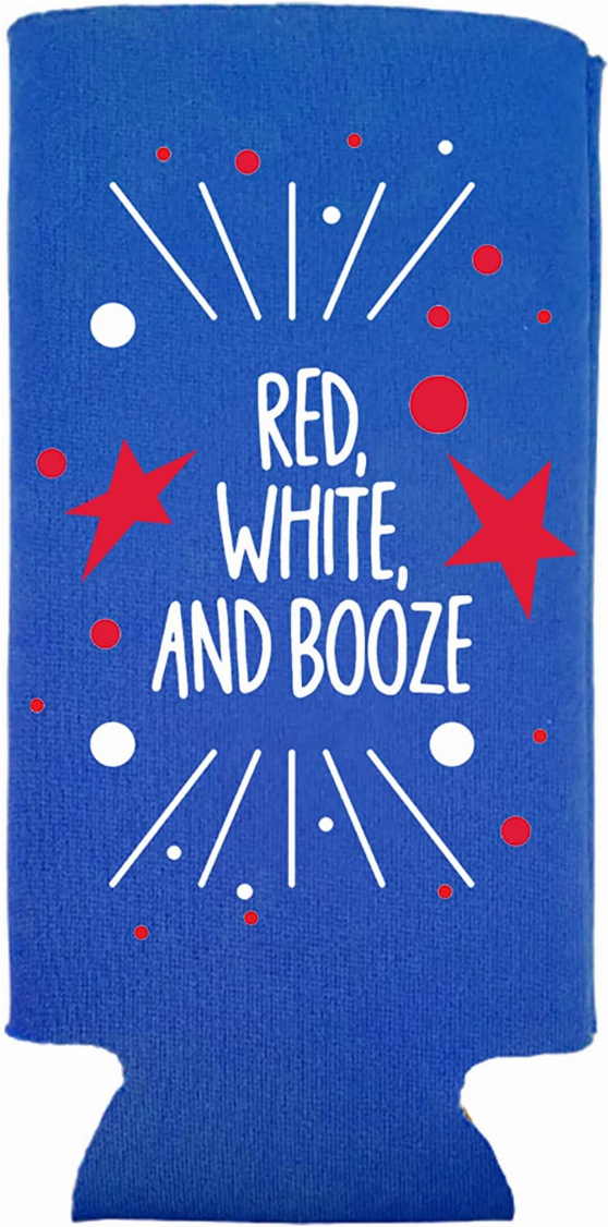 Funny Patriotic Slim Can Coolers - 4th of July, Memorial Day - USA Party Gift (2-Pack) - The Cocktail Concept