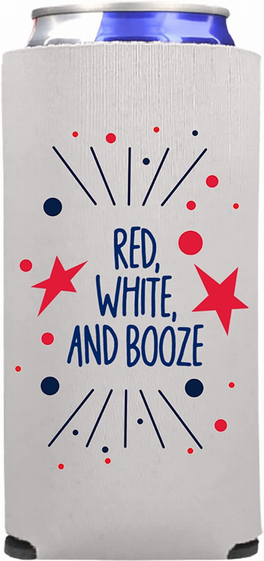 Funny Patriotic Slim Can Coolers - 4th of July, Memorial Day - USA Party Gift (2-Pack) - The Cocktail Concept
