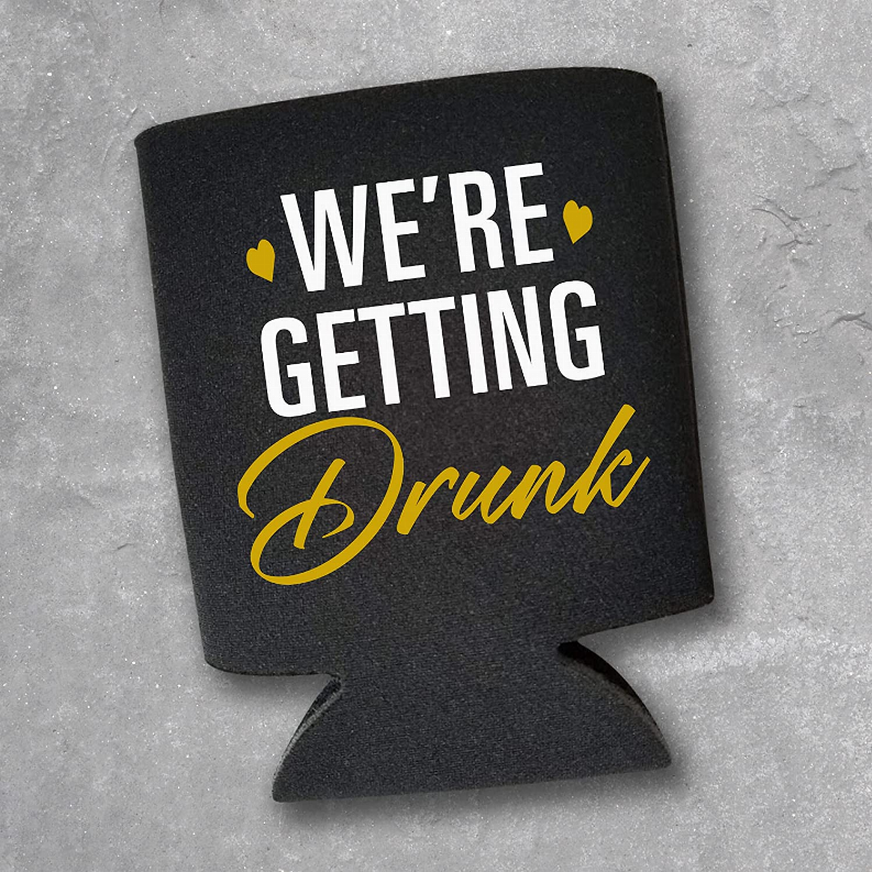 I'm Getting Married, We're Getting Drunk Bachelorette Party Can Coolers - Set of 2 - The Cocktail Concept