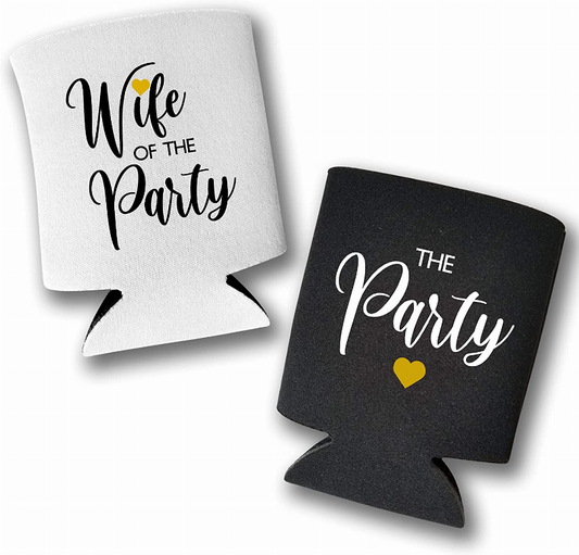 Wife of the Party, The Party - Set of 2 Bachelorette Party Can Coolers - The Cocktail Concept