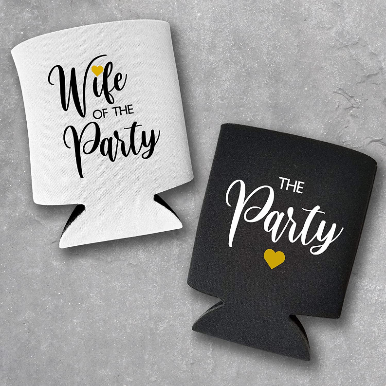 Wife of the Party, The Party - Set of 2 Bachelorette Party Can Coolers - The Cocktail Concept