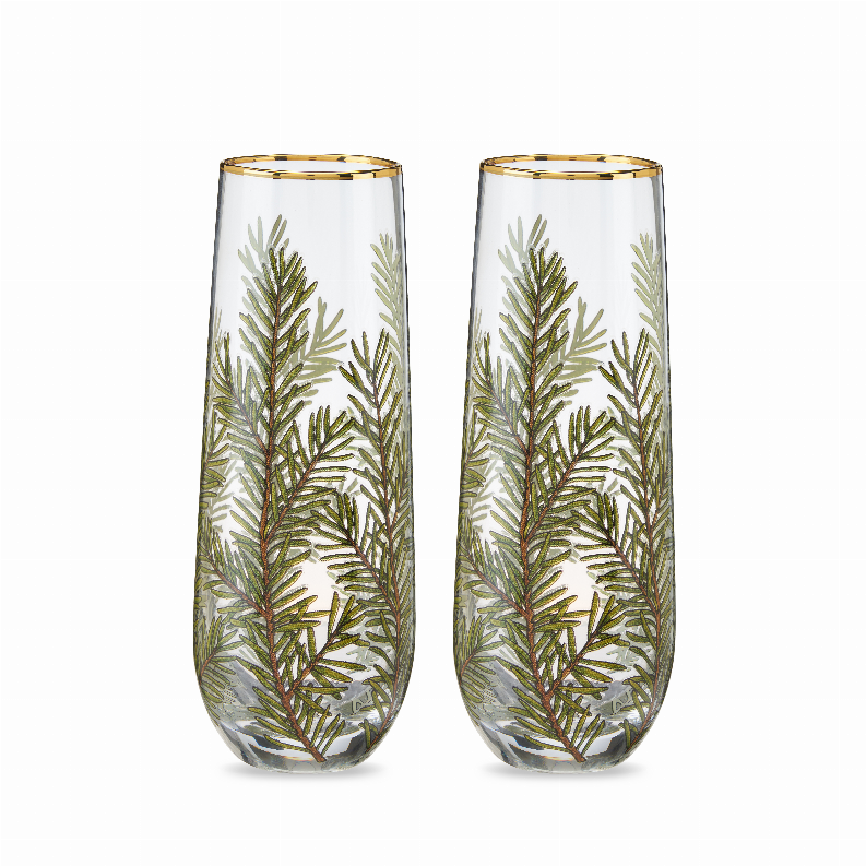 Woodland Stemless Champagne Flute Set By Twine - The Cocktail Concept