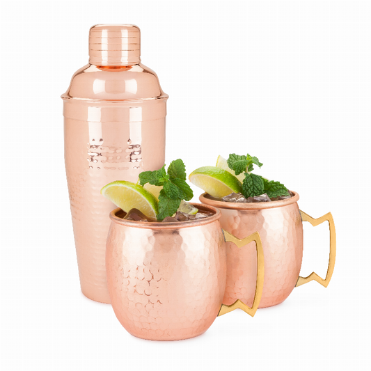 Hammered Copper Bar Set By Twine - The Cocktail Concept